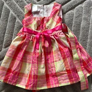 Bonnie Jean Pink and Yellow Plaid Formal Dress